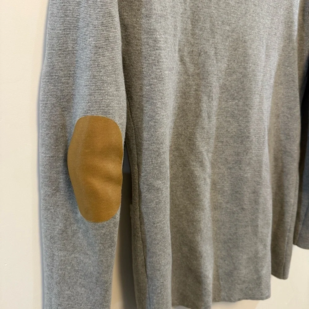 JCREW | Sophie open-front sweater-blazer grey w elbow pads